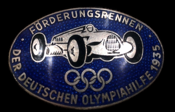 Olympiahilfe 1935 Motorsport-Ansteckplakette "Förderung  der deutschen Olympiahilfe" (6700)